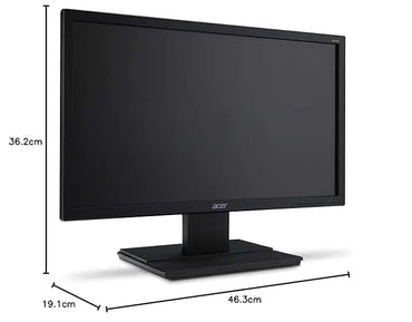 20-inch black Acer LED monitor with slim bezel and rectangular base stand.