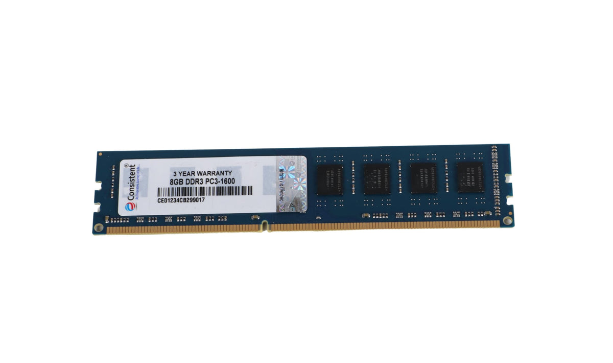New ram 8 gb ddr3 desktop memory module with blue circuit board and gold contacts compatible with all motherboards