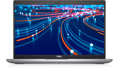 Dell Latitude 5420 laptop with Intel i7, thin bezel HD display, and silver chassis open front view.