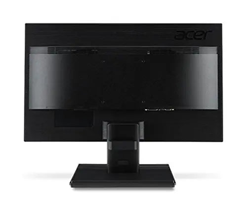 Black Acer 20-inch LED monitor viewed from the back with a square base stand and ventilation slats at the top.