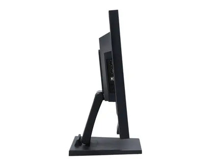 Slim black 23-inch LED-backlit monitor with adjustable stand shown from side profile.